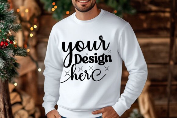 Christmas 18000 Men Sweatshirt Mockup: Graphics & Product Mockups