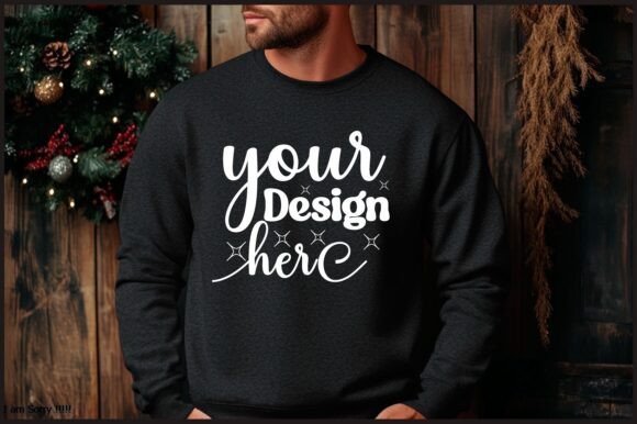 Christmas Men Sweatshirt Mockup 17 Graphics