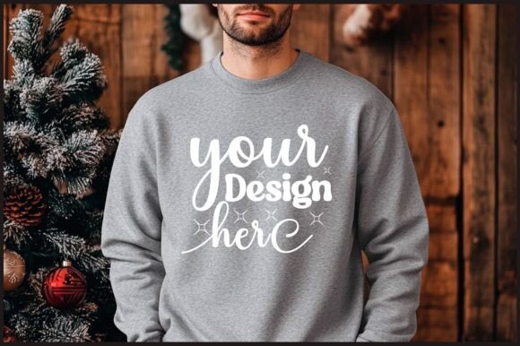 Christmas Men Sweatshirt Mockup 33 Graphics & Product Mockups