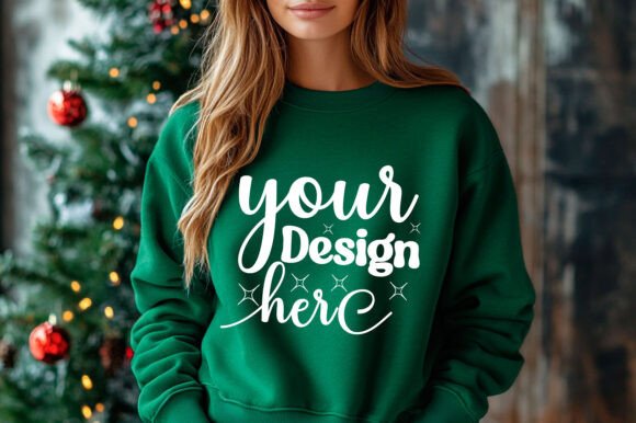 Gildan Christmas Sweatshirt Mockup 28: Graphics for Product Mockups
