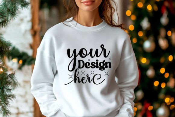 Gildan Christmas Sweatshirt Mockup 85 Graphics
